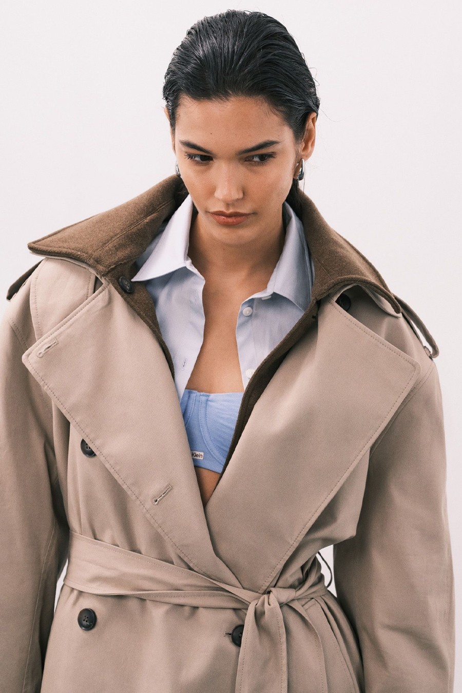 Premium Wool Trench Coat With Detachable Lining from Weekday