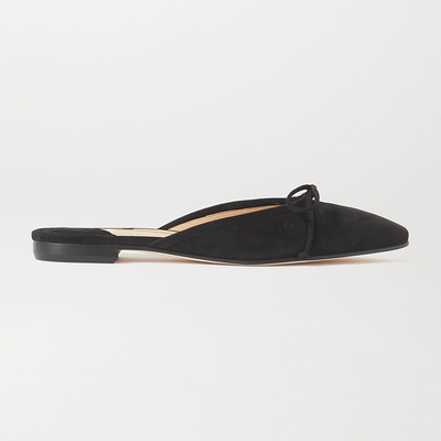 Gina Bow-Detailed Suede Mules from Staud