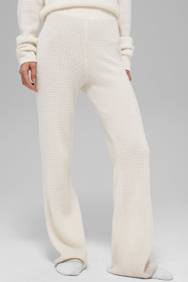 Cashmere High-Waist Plush Waffle Pant from ALO
