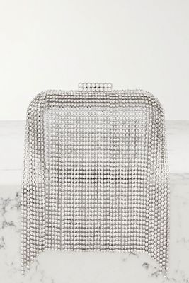 Cloud Micro Fringed Crystal-Embellished Metallic Leather Shoulder Bag from Jimmy Choo