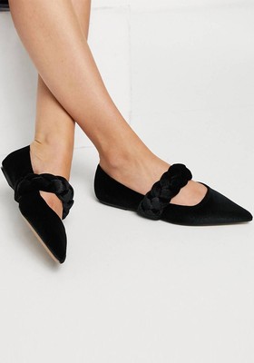 Liberty Plaited Mary Jane Pointed Ballet Flats from ASOS