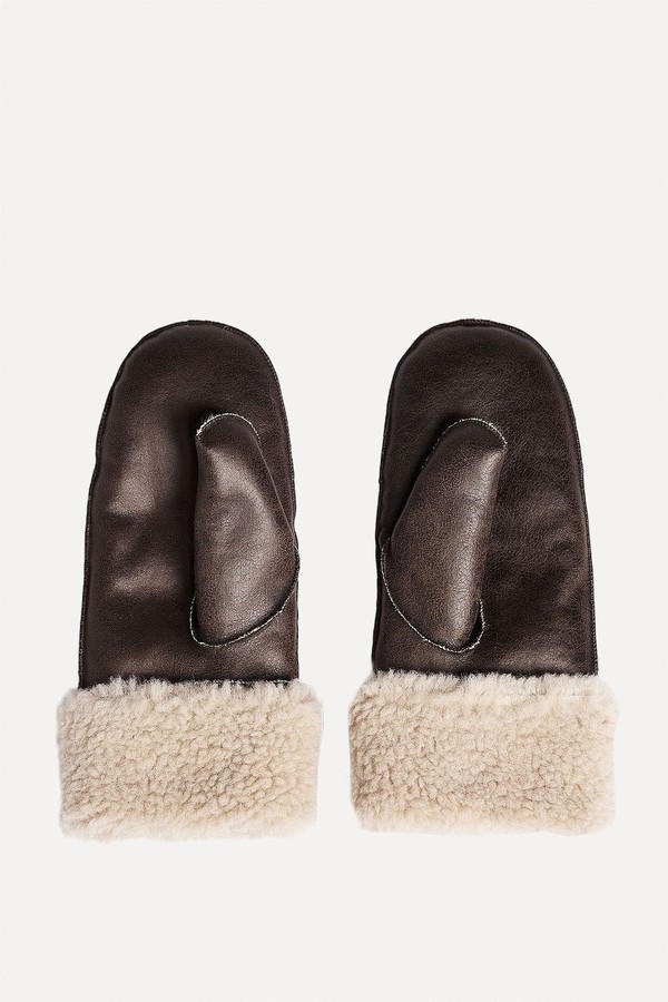 Shearling Mittens from NA-KD