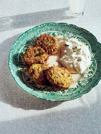 Butternut Squash Fritters With Olives & Herbs