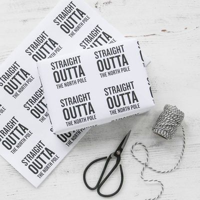 Straight Outta The North Pole Wrapping Paper