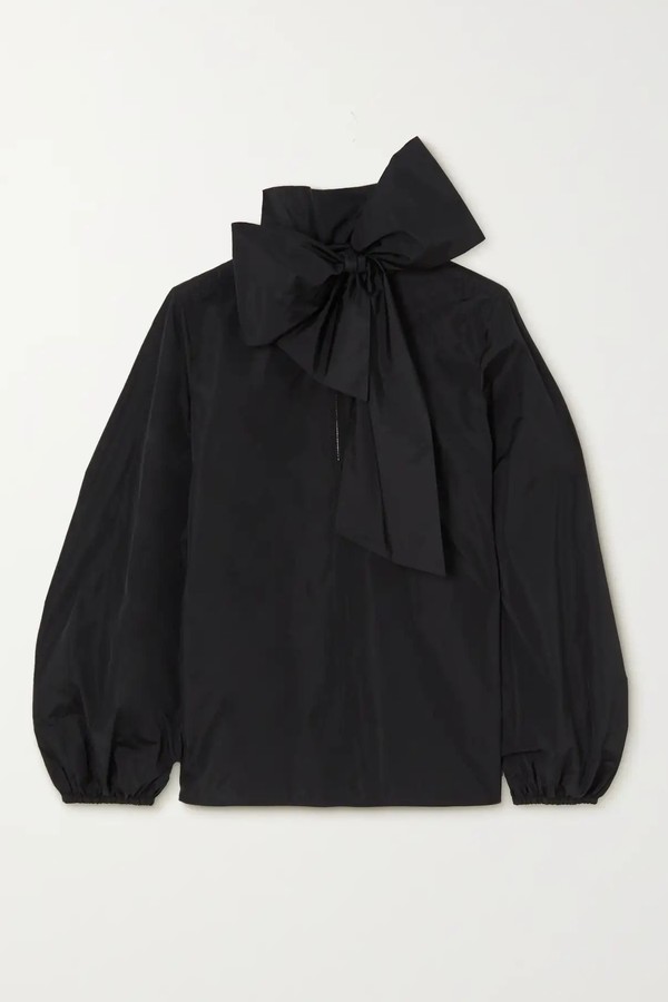 Vand Pussy-Bow Taffeta Top from Max Mara