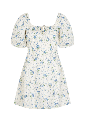 Nikoleta Floral-Print Linen Mini Dress from Faithfull The Brand
