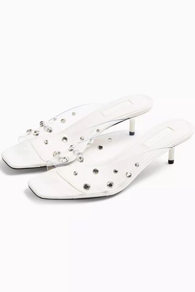 Noir White Gem Transparent Mules from Topshop