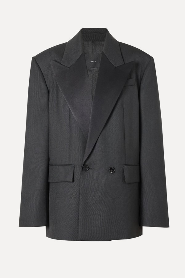 Wool-Blend Suit Jacket With Lapels