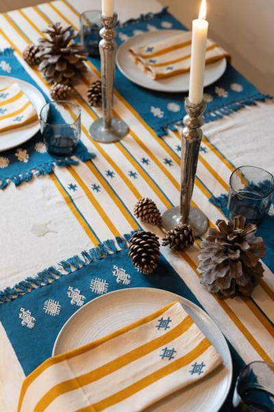 Izamna Stripe Handwoven Table Runner from Routes 