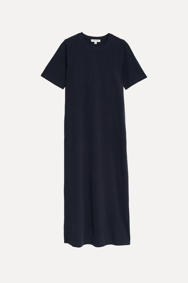 Cotton Rich Round Neck Midaxi T-Shirt Dress   from M&S