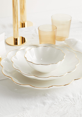 Set Of Three Gold Rimmed Ceramic Dishes from Aerin