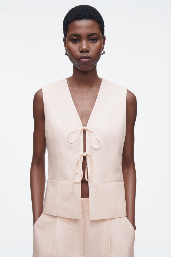 Linen-Blend Tie-Front Waistcoat from COS
