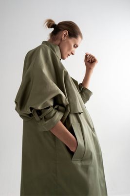 Oversized Buttoned Trench Coat from Zara