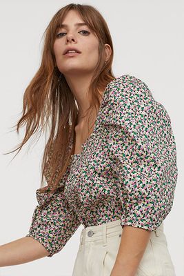 Puff-Sleeved Cotton Blouse from H&M