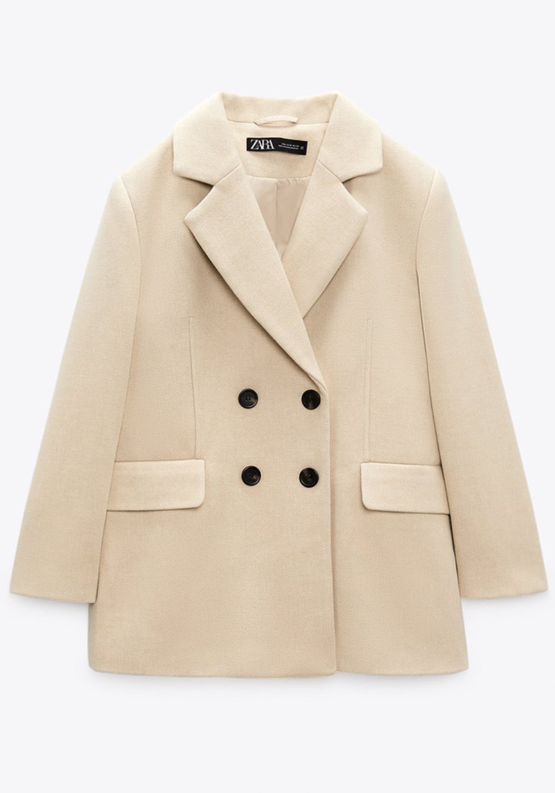 Double-Breasted Oversized Plush Blazer  from Zara