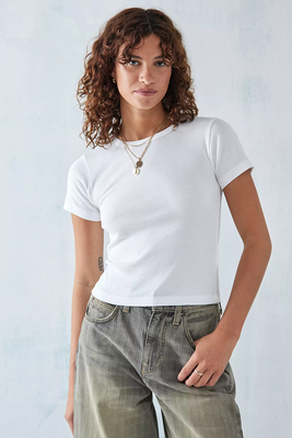 White Short-Sleeved Baby T-Shirt from Urban Outfitters