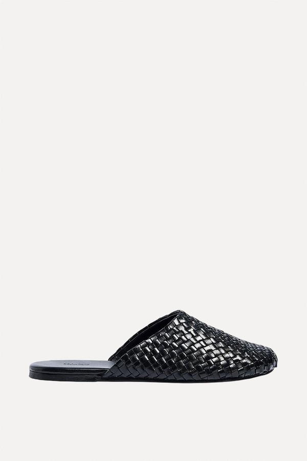 Woven Leather Sliders