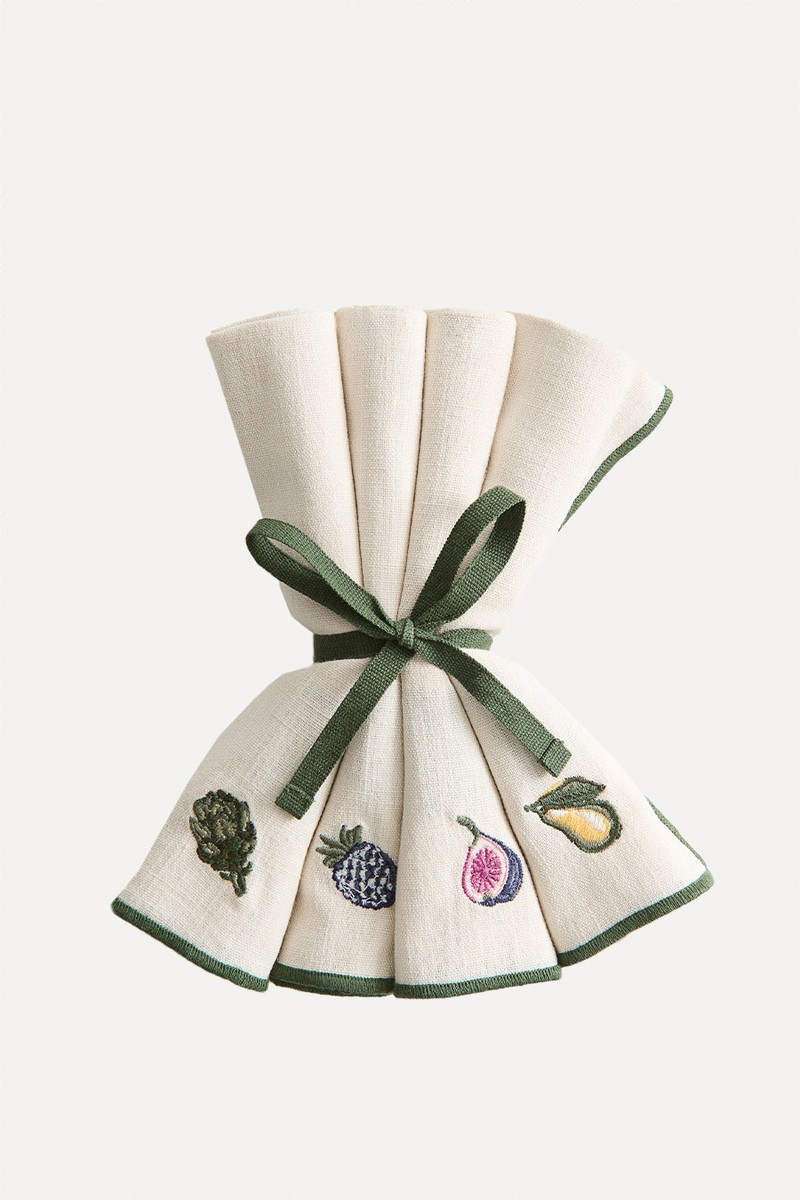 Pack Of 4 Embroidered Napkins  from H&M