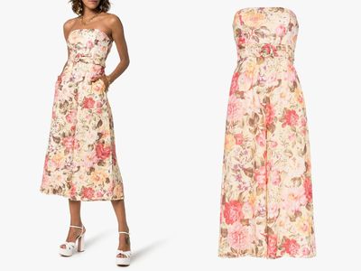 Honour Strapless Floral Print Jumpsuit from Zimmermann