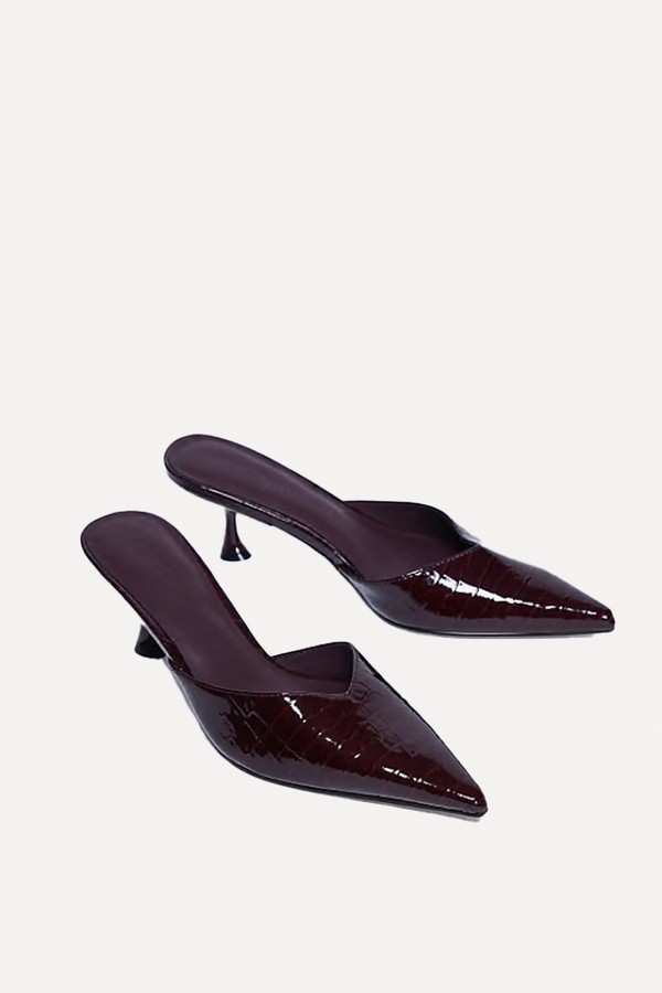 Ivette croc patent close toe mule from Ivette Croc Patent Close Toe Mules, £42 | Topshop