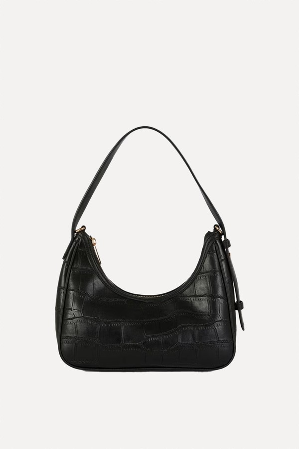 Curved Croc Shoulder Bag