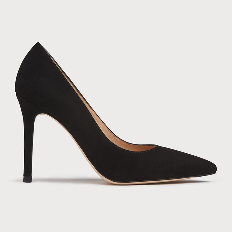 Fern Black Suede Pointed Toe Courts from LK Bennett