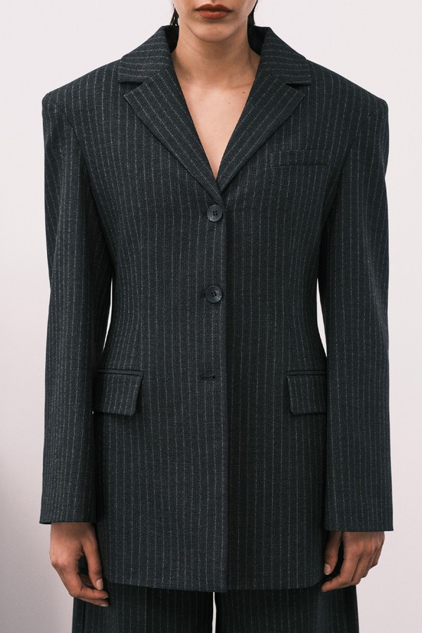 Longline Bold Shoulder Blazer from ASOS DESIGN