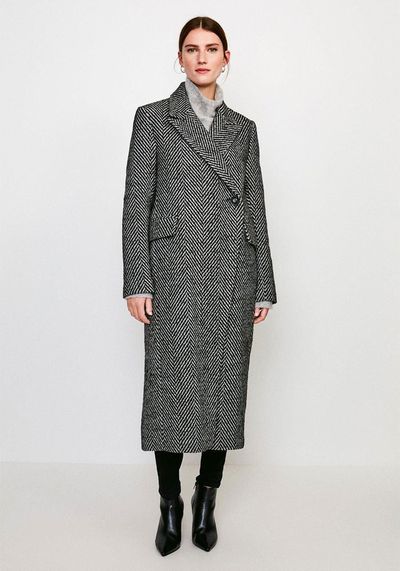 Asymmetric Button Wrap Coat