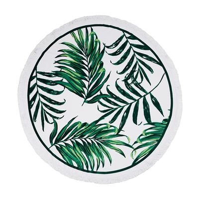 Round Tropical Print Beach Towel from Palm & Peach