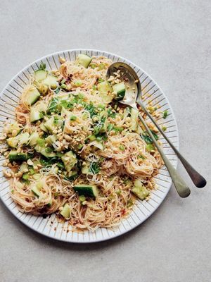 Spicy Rice Noodle And Cucumber Salad 