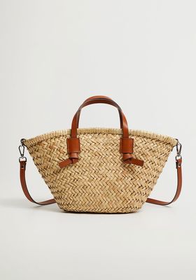 Double Strap Mini Basket Bag from Mango