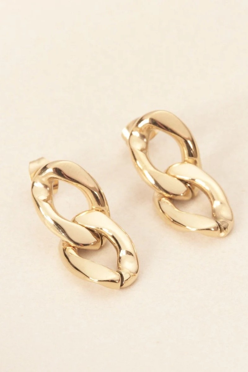 18K Gold Filled Link Chain Earrings from MemoryCreated