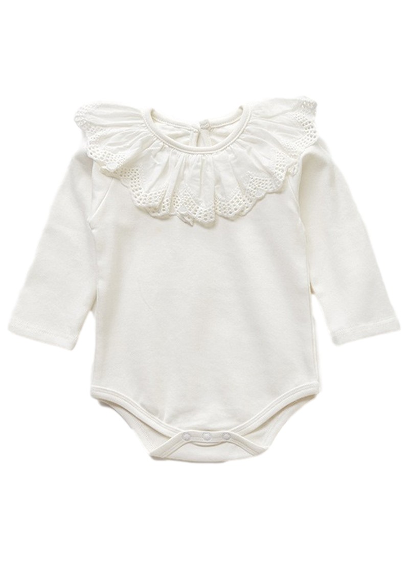 White Lace Collar Body Romper from RosiePops & Co
