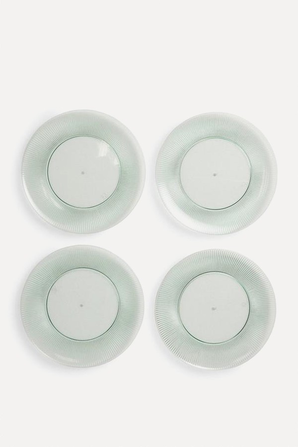 Set Of 4 Ribbed Recycled Plastic Picnic Plates from John Lewis