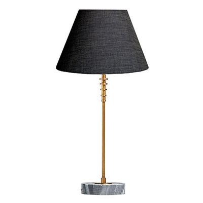Morse Table Lamp In Brass & Grey Marble from Pooky