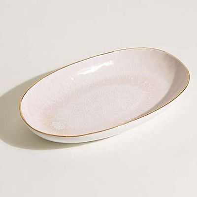Edo Pink Stoneware Platter from Oliver Bonas