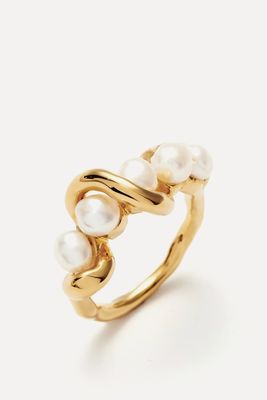 Molten Pearl Twisted Stacking Ring from Missoma