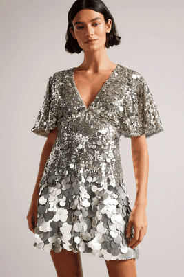Estelli Fully Sequined Cape Mini Dress, £450 | Ted Baker