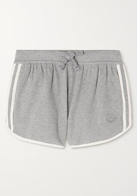 Striped Waffle Knit Stretch Cotton Shorts from Adidas