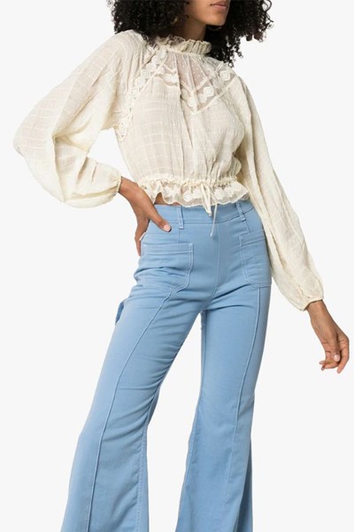 High Neck Ruffle Chiffon Blouse from Zimmermann