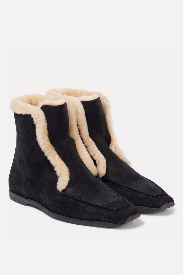 Shearling-Lined Leather Ankle Boots from Toteme