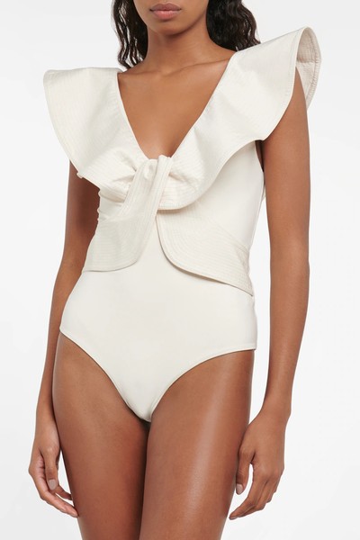 Golden Beaches Ruffled Swimsuit from Johanna Ortiz 