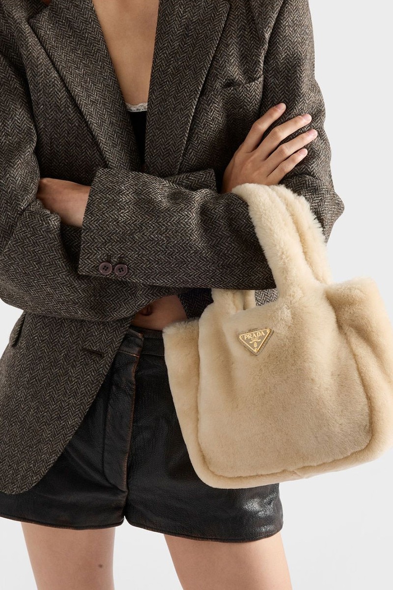 Shearling Mini Handbag from Prada