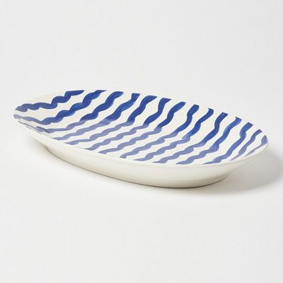 Wiggle Stripe Ceramic Platter from Oliver Bonas