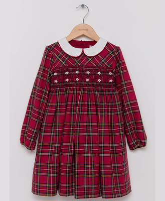 Red Tartan Charlotte Smocked Dres from Trotters