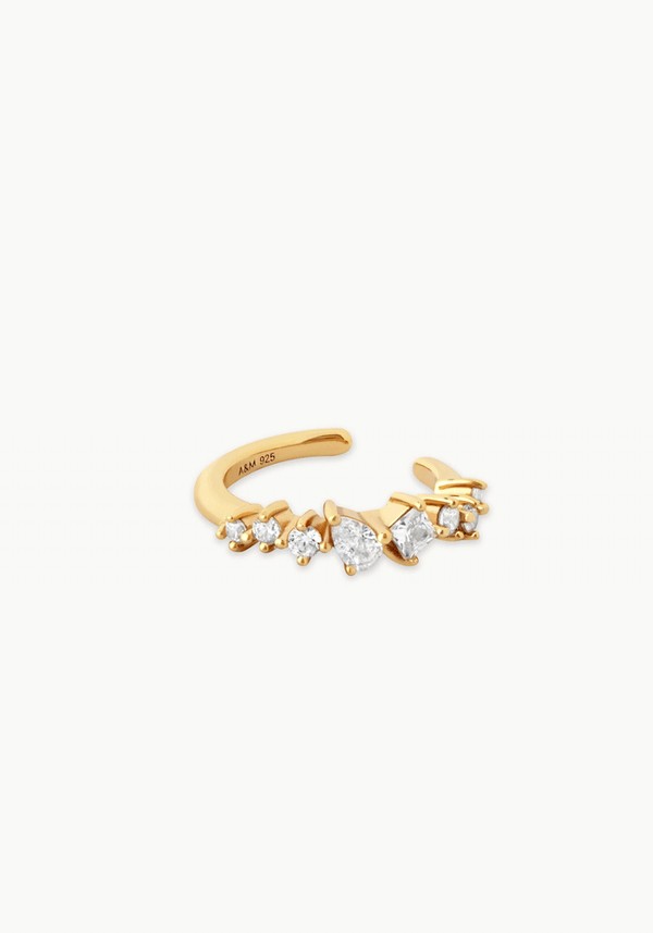 Celestial Crystal Ear Cuff In Gold