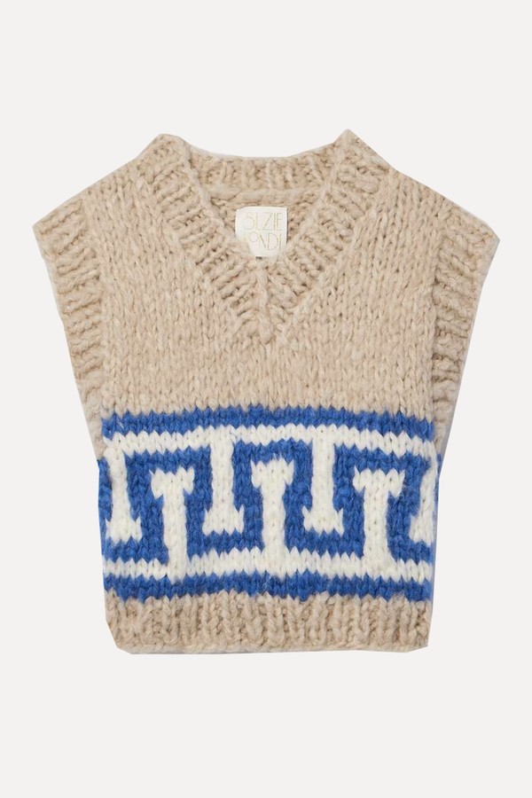 Kavi Intarsia Cashmere Vest from Suzie Kondi