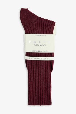 Cosy Wool Ribbed Calf-Length Wool-Blend Socks from Falke