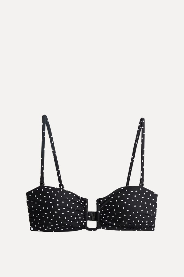 Polka Dot Padded U-Wire Bandeau Bikini Top from Marks & Spencer