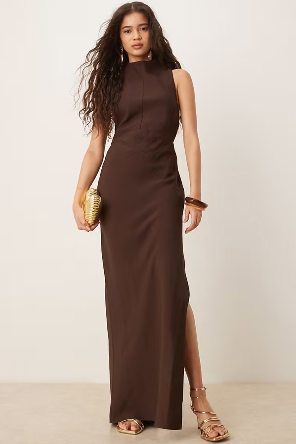 High Neck Maxi Dress With Hardware Trim from ASOS DESIGN